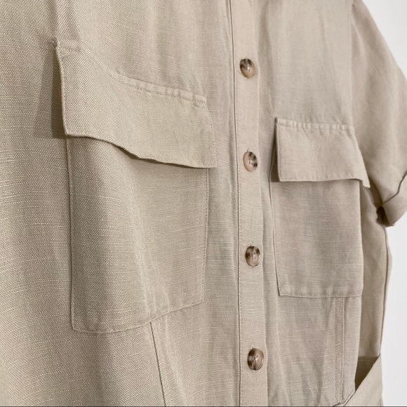 Rails Callie linen blend Utility Jumpsuit in Taupe size M - Picture 6 of 14